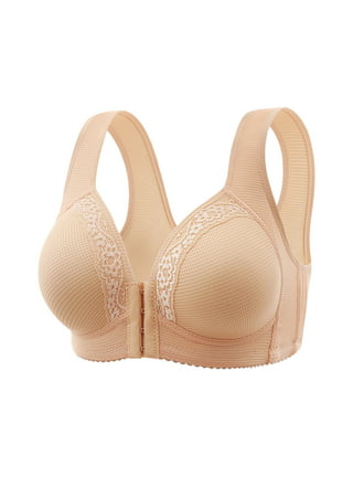 Front Closure Push Up Bras for Women,Daisy Bra for Seniors,Convenient Front  Snap Unlined Wireless Full Coverage Cotton Bras, B, Large : :  Clothing, Shoes & Accessories