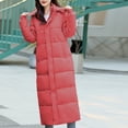 thumbnail image 1 of Brnmxoke Women Long Quilted Coat Hooded Maxi Length Long Sleeve Puffer Jacket Plus Size Bubble Padded Coat Warm Winter Outerwear, 1 of 3