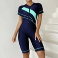 thumbnail image 1 of Brnmxoke Women Short Sleeve Swimsuit One Piece Rash Guard Bathing Suit Sun Protection Surf Rashguard Boyleg One Piece Sport Swimsuit Padded Bathing Suits, 1 of 6