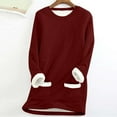 thumbnail image 1 of Brnmxoke Women's 2023 Oversized Plain Sweatshirts,Womens Fuzzy Fleece Sherpa Pullover Tops Solid Color Long Sleeve Crewneck Sweaters Sweatshirt with Pockets, 1 of 5