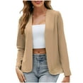 thumbnail image 1 of Brnmxoke Women's Blazers On Sale Long Sleeve Blazer Open Front Shawl Cardigan Jacket Work Office Blazer Business Casual Khaki,XXXXL, 1 of 6