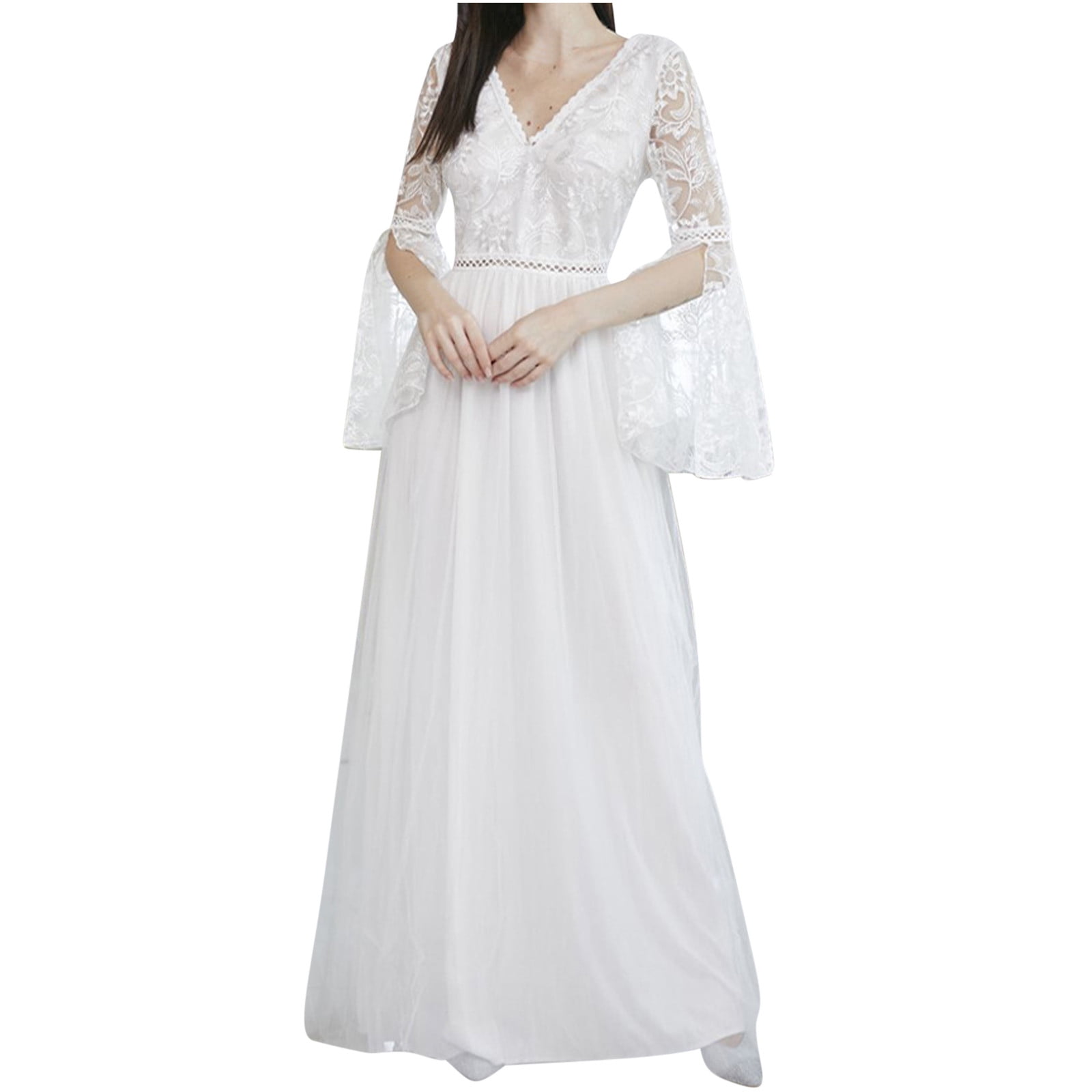 Lace Boho Dress MERMAID'S CLOSET Women's Off Shoulder Lace Maxi Dress - White Boho Bridesmaid Wedding Beach Dress Elastic Waist Summer Dress Lace Boho Dress MERMAID'S CLOSET Women's Off Shoulder Lace Maxi Dress - White Boho Bridesmaid Wedding Beach Dress Elastic Waist Summer Dress