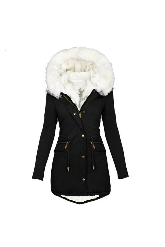 Women's Heavyweight Hooded Parka Coats Long Sleeve Windproof Comfortable Warm Winter Down Coats