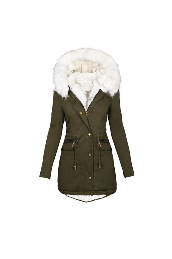 Women's Heavyweight Hooded Parka Coats Long Sleeve Windproof Comfortable Warm Winter Down Coats