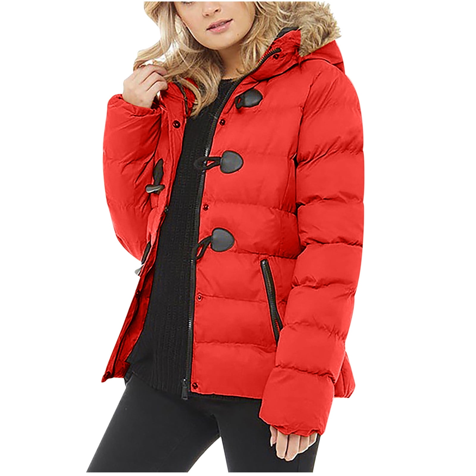 Brnmxoke Women's Lightweight Down Coat Hooded Duck Down Quilted Jacket
