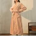 thumbnail image 1 of Brnmxoke Women's Long Robe Plus Size Fuzzy Fleece Housecoat Maxi Full Length Plush Flannel Soft Long Sleeve Bathrobes with Pockets, 1 of 6