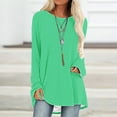 thumbnail image 1 of Brnmxoke Women's Long Sleeve Tunic Tops for Leggings Solid Color Casual Flare Swing Blouse T Shirts Crewneck Fall 2024 Lightweight Loose Shirts, 1 of 5