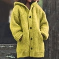 thumbnail image 1 of Brnmxoke Women's Mid-weight Thicken Long Sleeve Button Down Casual Knitted Jacket Plus Size Hooded Cardigan Sweaters,S-3XL, 1 of 8