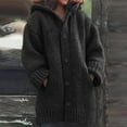 thumbnail image 1 of Brnmxoke Women's Mid-weight Thicken Long Sleeve Button Down Casual Knitted Jacket Plus Size Hooded Cardigan Sweaters,S-3XL, 1 of 8