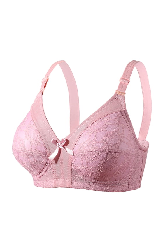 Women's Plus Size Bra,Womens Wireless Bra Full-Coverage Casual Sexy Lace Front No Underwire Comfortable Seamless Sports Everyday Bras