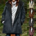 thumbnail image 1 of Brnmxoke Women's Plus Size Duffle Toggle Winter Coats 2024 Warm Sherpa Fleece Lined Jackets Solid Color Hooded Parka Faux Suede Pea Coat Outerwear Beige,XXL, 1 of 7
