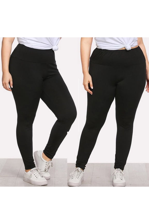 Women's Plus-Size Stretch Black Yoga Pants Leggings 3x-5x,Leggings for Women Tummy Control-High Waisted Super Soft Workout Yoga Athletic Pants for Gym Running
