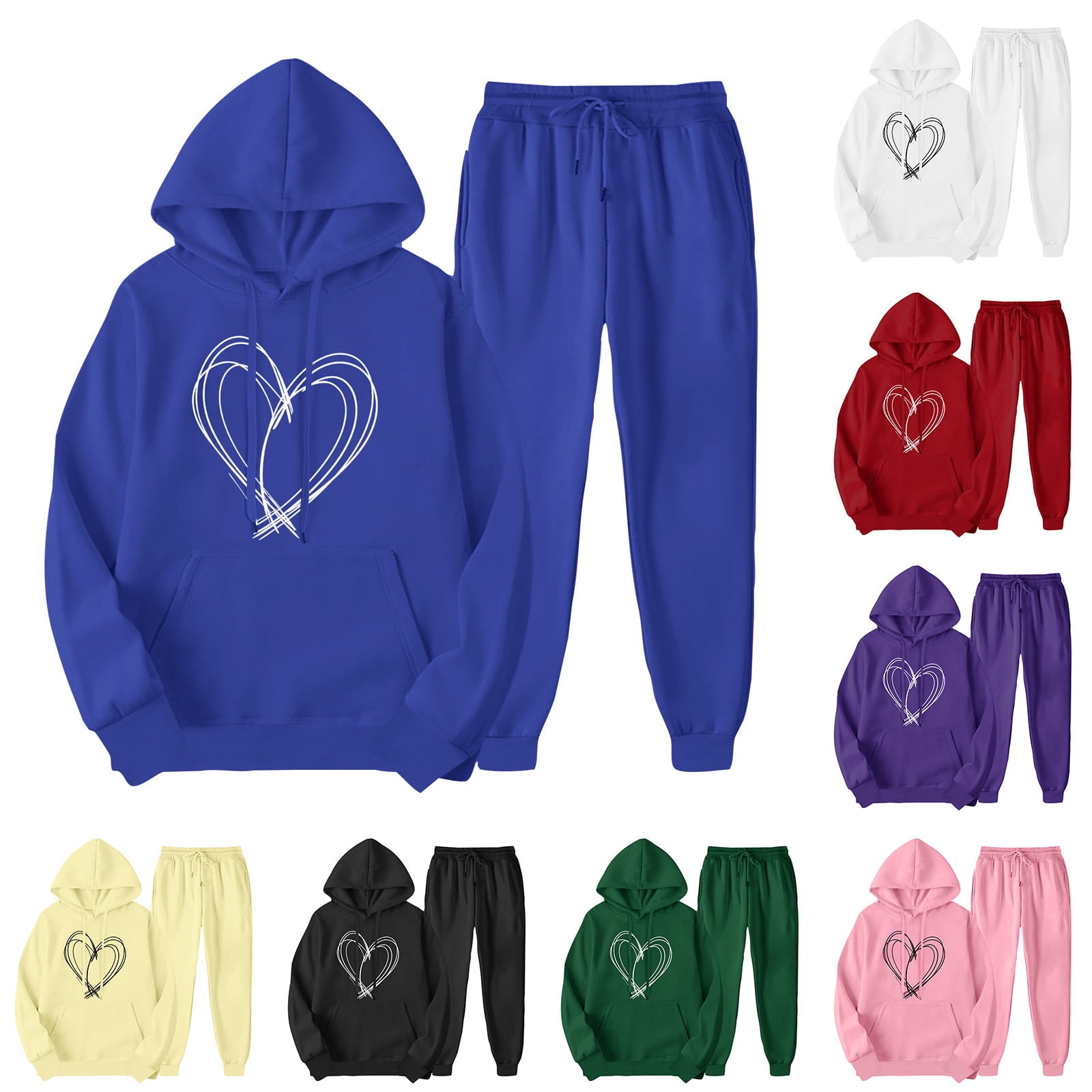 Brnmxoke Womens 2 Piece Sweatsuits Set Long Sleeve Hoodies Sets Baggy