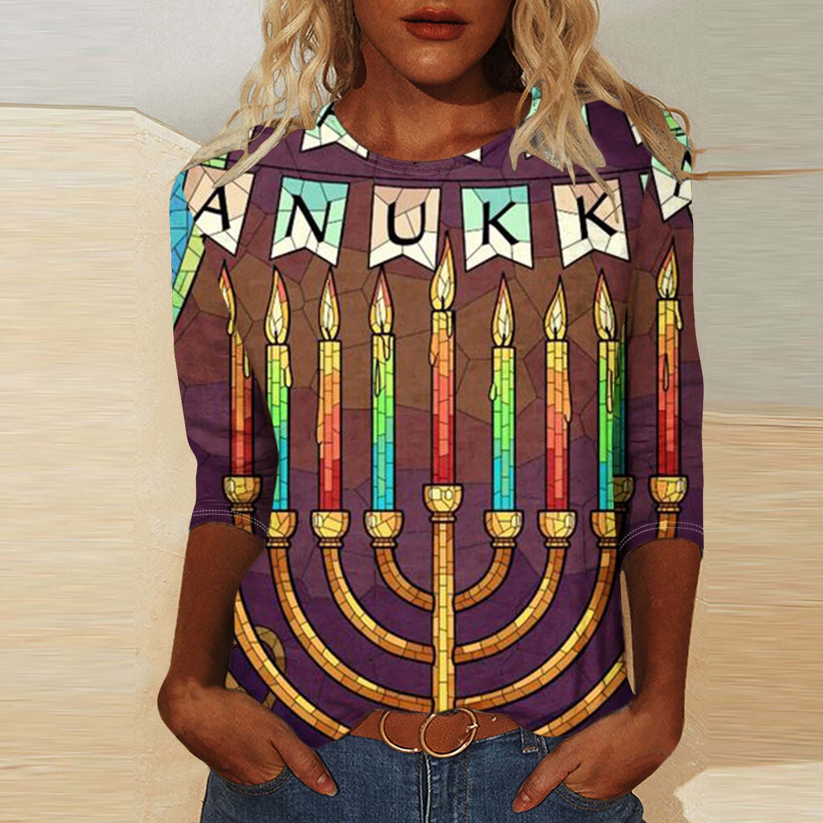 Brnmxoke Womens Basic Black History T Shirts Crew Neck 3/4 Sleeve Black