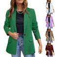 thumbnail image 1 of Brnmxoke Womens Casual Blazers Open Front Long Sleeve Work Office Jackets Blazer Slim Button Jackets Coat Purple,XXXL, 1 of 6