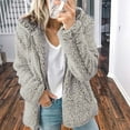 thumbnail image 1 of Brnmxoke Womens Fuzzy Fleece Jacket Full Zipper Oversized Casual Sherpa Coats Winter Warm Shaggy Teddy Outwear with Pockets, 1 of 5