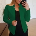 thumbnail image 1 of Brnmxoke Womens Lapel Plus Size Notched Open Front Cardigan Solid Petite Blazer Jacket Lightweight Office Blazer Jacket, 1 of 5