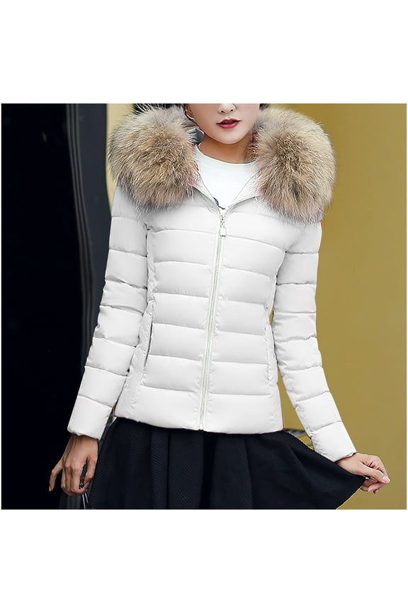 Womens Lightweight Puffer Jacket,2023 Winter Coats for Women Warm Quilted Bubble Padded Hood Coat with Faux Fur Collar