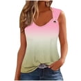thumbnail image 1 of Brnmxoke Workout Tank Tops for Women 2024 Summer Casual Sleeveless Basic Cami Top Trendy Gradient Color Print Loose Blouses Soft Comfy Shirt, 1 of 5