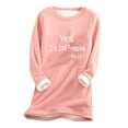 thumbnail image 1 of Brnmxoke Yes I'M Still Freezing Me 24/7 Fleece Sweatshirt Sherpa Lined Sweater for Women Winter Warm Soft Loungewear Crewneck Funny Letter Print Tops, 1 of 2