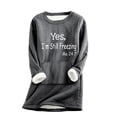 thumbnail image 1 of Brnmxoke Yes,I'm Still Freezing Me 24:7 Sherpa Lined Fleece Sweatshirts for Women Winter Warm Fuzzy Pullover Crewneck Soft Thermal Underwear Loungewear with Kangaroo Pocket, 1 of 3