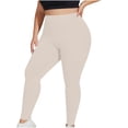 thumbnail image 1 of Brnmxoke Yoga Leggings Women Plu Size Stretch Shaping Butt Lifting Gym Pant High Waisted Tummy Control Slim Fit Trousers Beige,XXXXL, 1 of 6