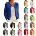 thumbnail image 1 of Brnmyaeo Women's 2026 Fall Cable Knit Cardigans Crew Neck Button Down Front Sweaters Casual Long Sleeve Soft Stretchy Open Front Outerwear, 1 of 6
