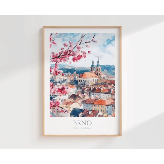 Brno Wall Art Poster Czech Republic Poster, Unframed Size 8x12
