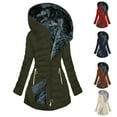 thumbnail image 1 of Brnxmoke Winter Coats for Women 2024 Trendy Hooded Coats Fleece Lined Jacket Zip Up Coat Mid Length Quilted Coat Plus Size Long Puffer Jacket Beige,XL, 1 of 3