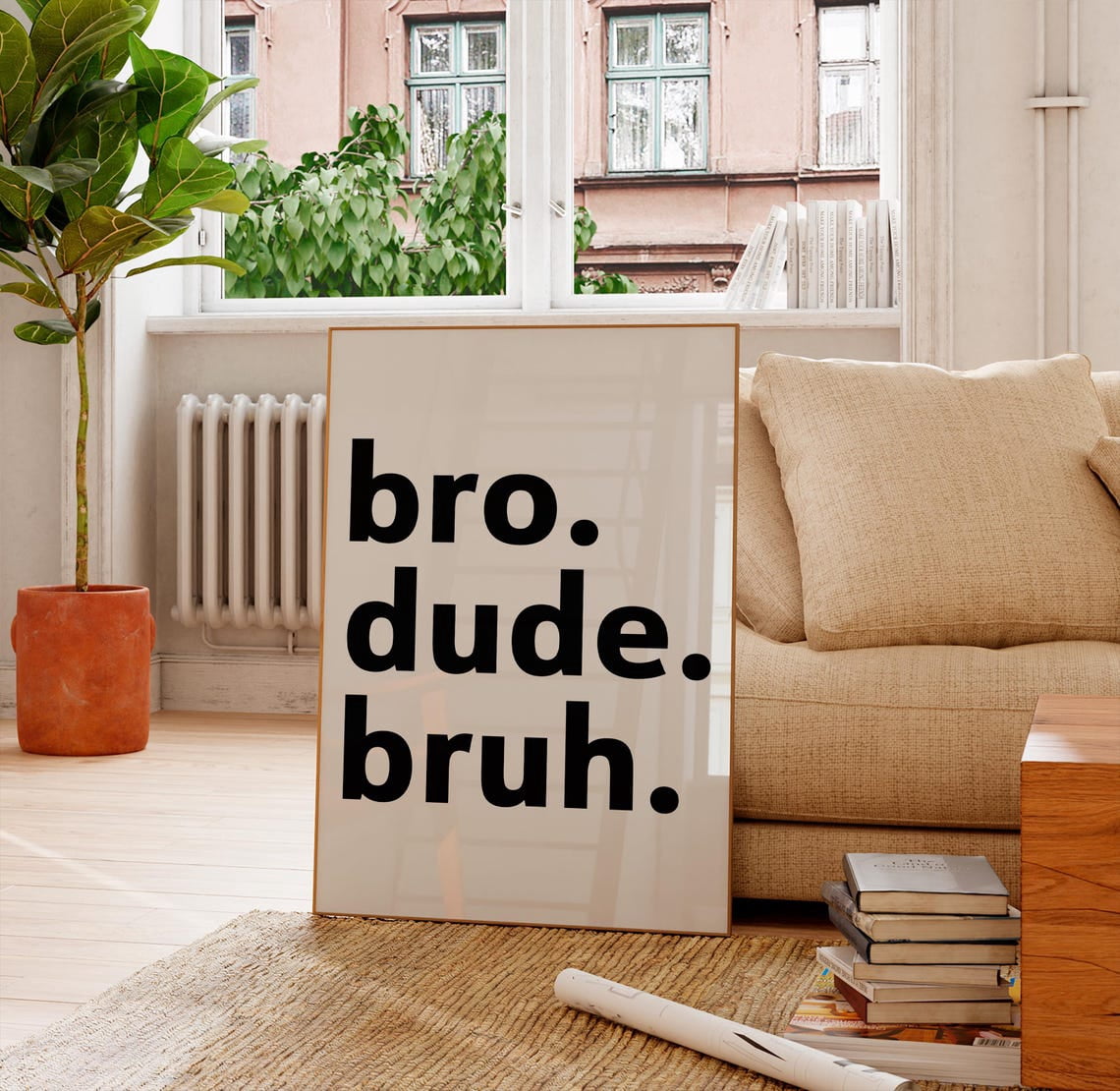 Bro Dude Bruh Print Boy Room Wall Art Teen Boy Room Decor Gift For Him ...
