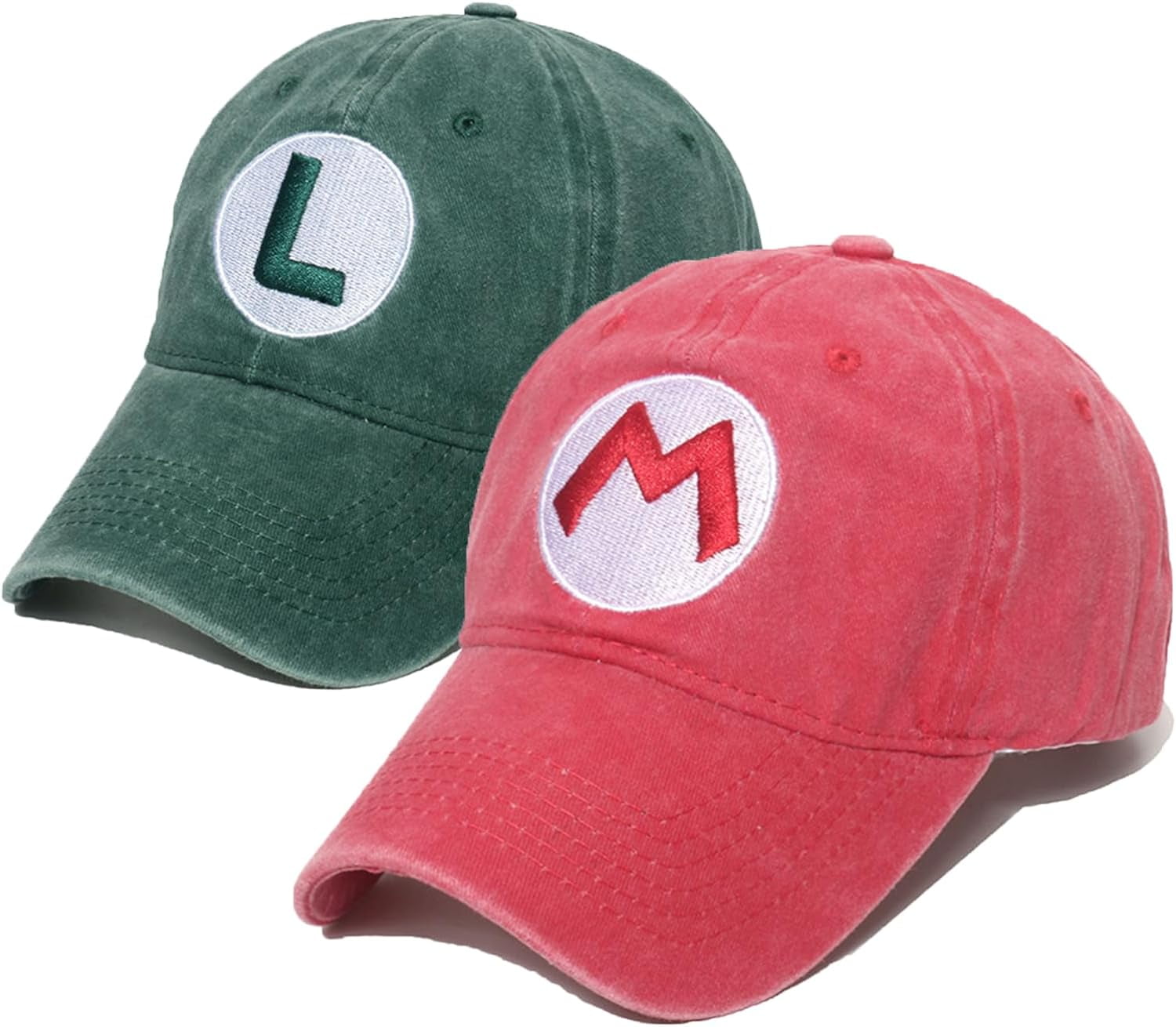 Bro Hats Anime Baseball Caps Cosplay Hats for Adults and Kids Super Mario Mario Bros. Washed