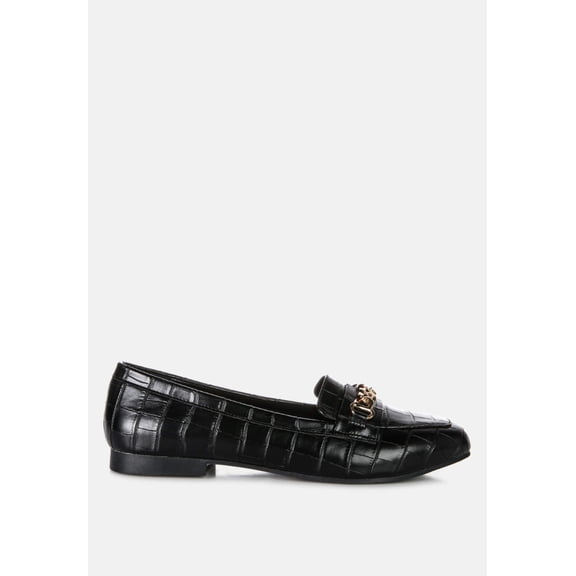 Bro Zone Croc Metail Chain Loafers
