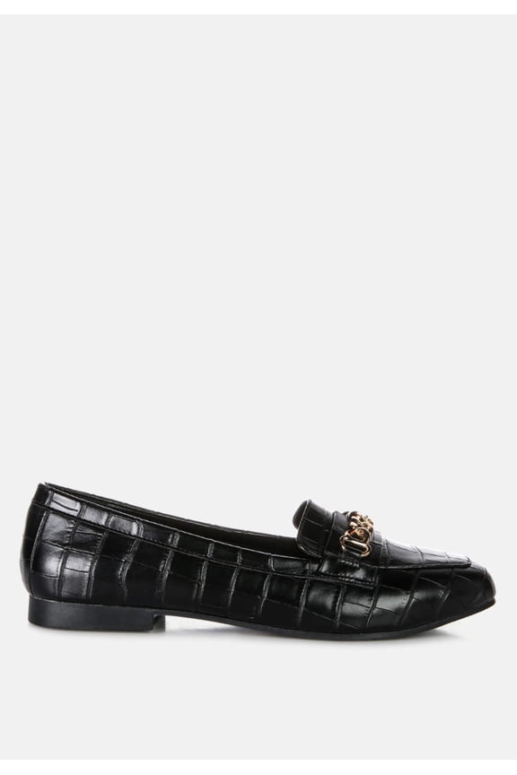 Bro Zone Croc Metail Chain Loafers