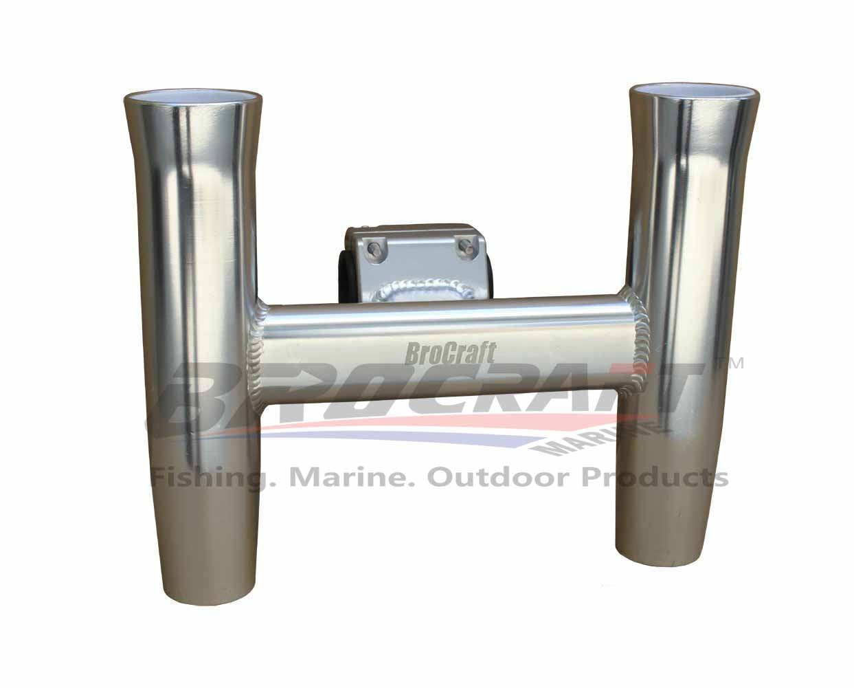 BroCraft Aluminum Clamp - On Twin Fishing Rod holder / Boat T-TOP Rod Holder