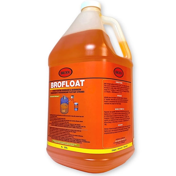 BroFloat Sump Pit Deodorizer & Degreaser, Industrial-Strength, Floating Protective Layer, Stops Odors & Dissolves Grease