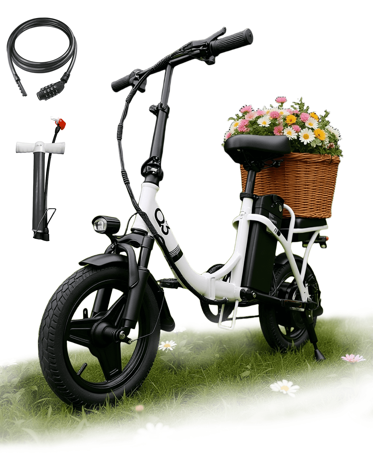BroPath Electric Bike for Adults, 14" Folding Ebike, Electric Bicycle with 576WH Battery, 21MPH,20+ Miles(MAX),500W High Motor,Multi-Shock Absorption,Commuting Mini E Bikes,UL2849,Ebike for Teens