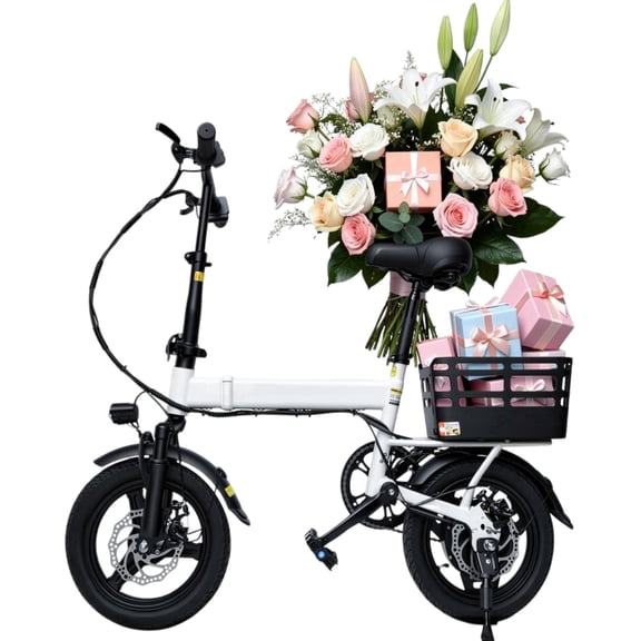 BroPath Electric Bike for Adults,500W Motor, 20 MPH,Folding Ebike with Baskets,,Commuter City E-Bike with 576Wh Battery,14" Electric Bicycle with Smart Uphill,20+ Miles,Mini E Bikes for Teens,UL2849