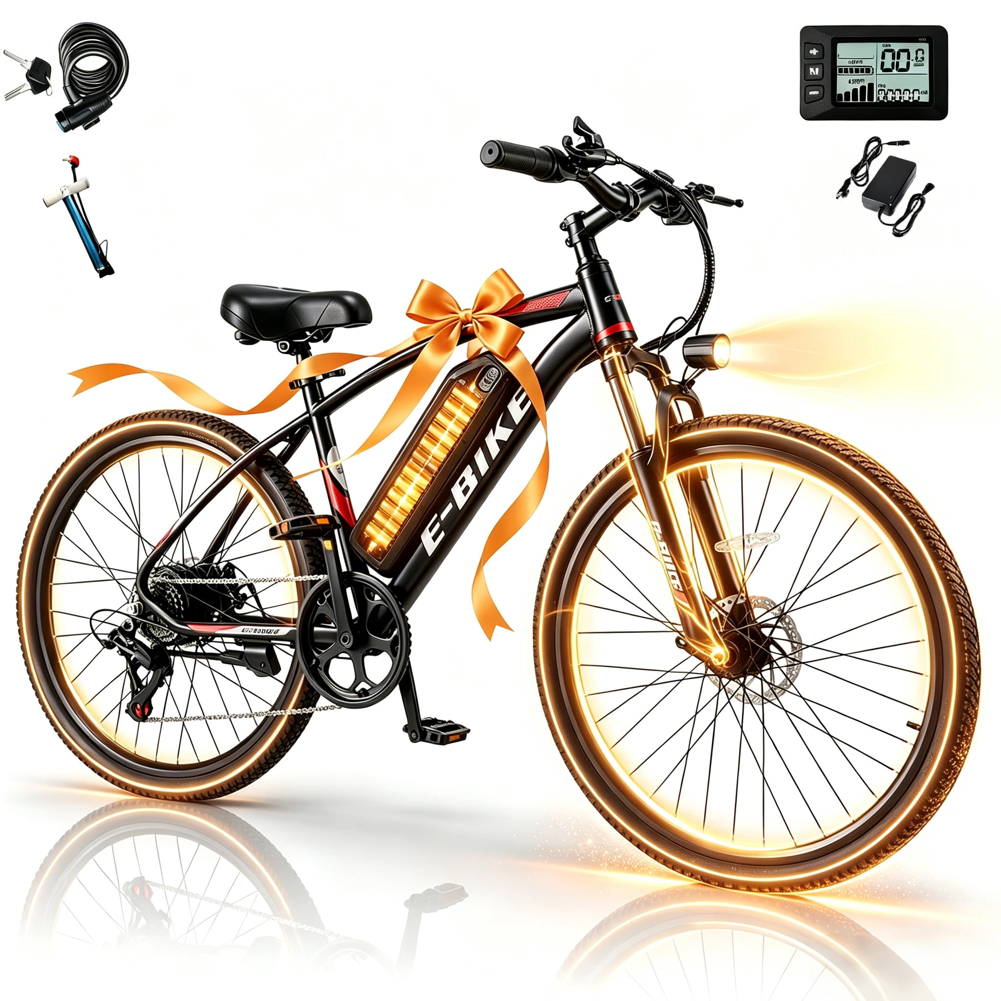 BroPath Electric Bike for Adults, Ebike, Electric Bicycle with 576WH Removable Battery,26" Mountain Ebike 20MPH,40+ Miles(MAX),750W High Motor,Multi-Shock Absorption,Commuting,UL2849