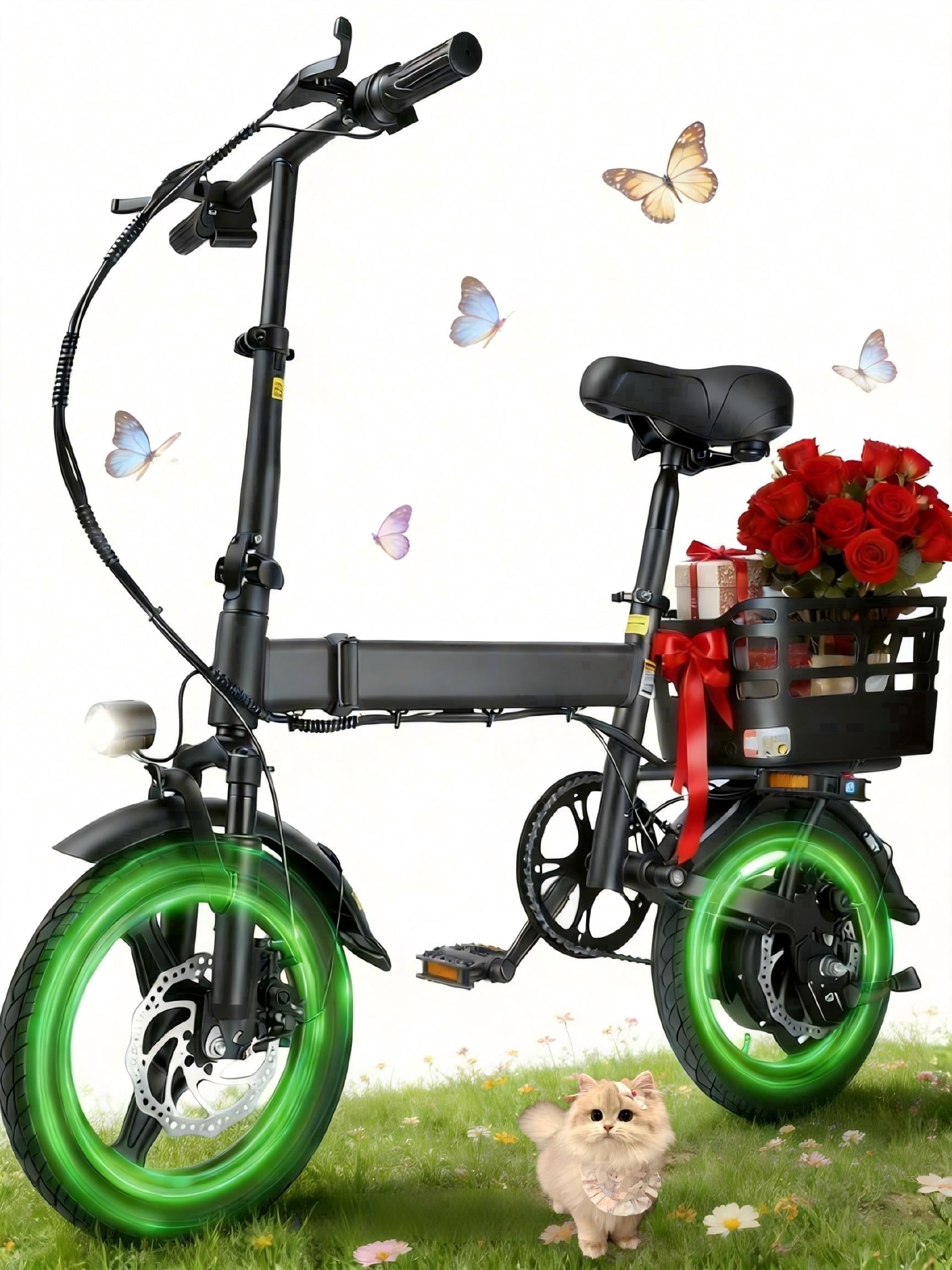 BroPath Electric Bike for Adults, Ebike, 14" Folding Electric Bike,500W High Motor, 20MPH, 20+Miles(MAX),Commuter Folding Ebike, 576Wh Removeable Battery, 3 Riding Mode,Mini E Bikes for Teens,UL2849