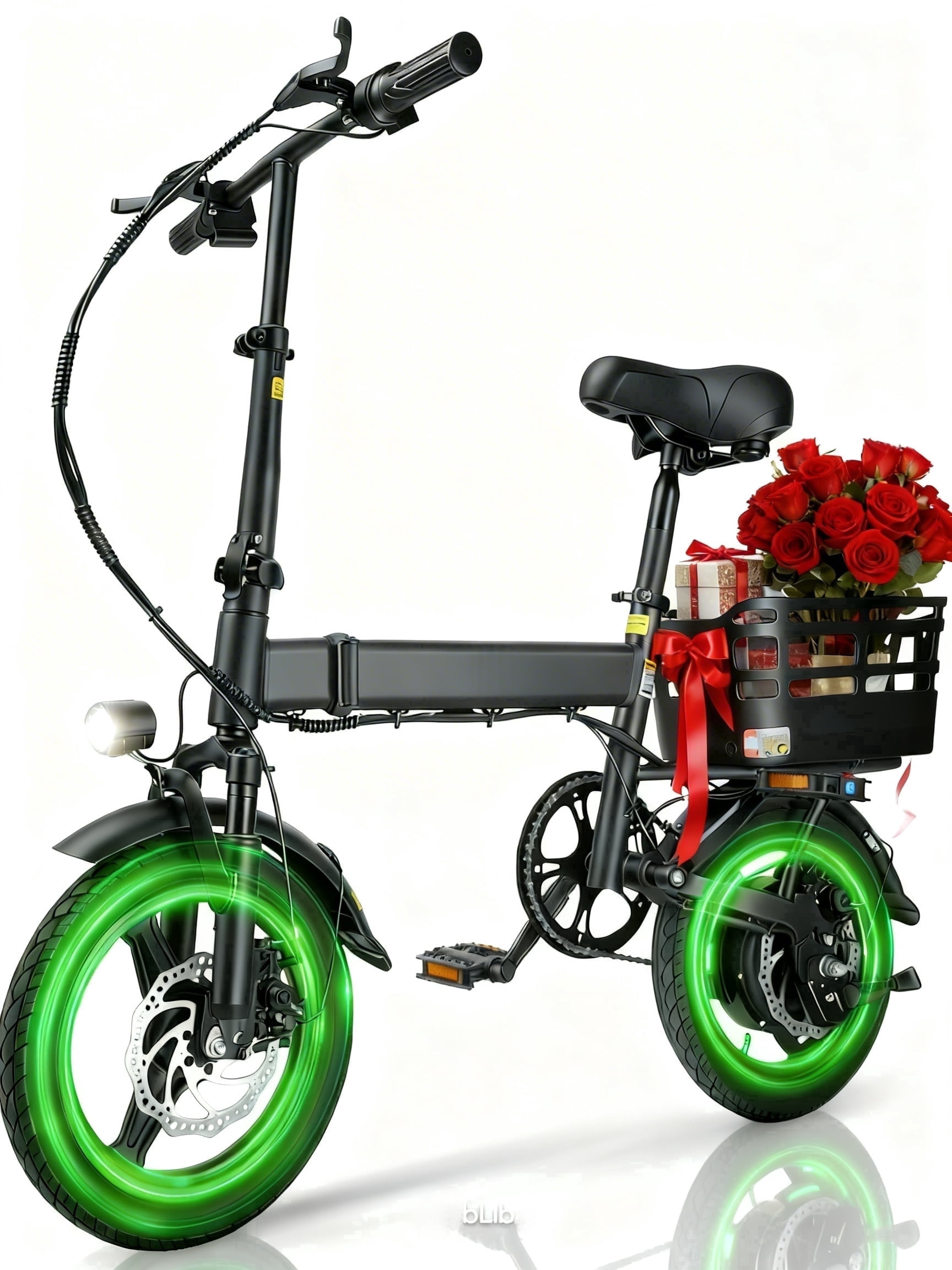 BroPath Electric Bike for Adults, Ebike, Electric Bicycle with 576WH Battery,14" Folding Ebike for Teens, 20MPH,20+ Miles(MAX),500W Motor,Multi-Shock Absorption,Mini E Bikes with Baskets,UL2849