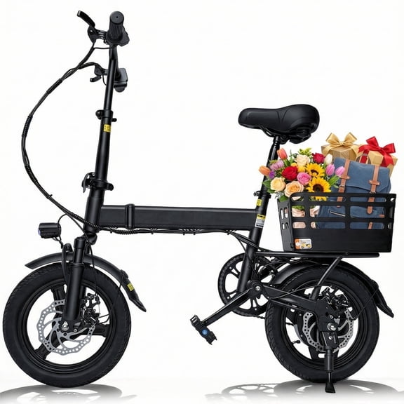BroPath Electric Bike for Adults, Ebike, Electric Bicycle with 432WH Battery,14" Folding Ebike, 18MPH,20+ Miles(MAX),500W Motor,Multi-Shock Absorbers,UL2849,Commuting Mini E Bikes