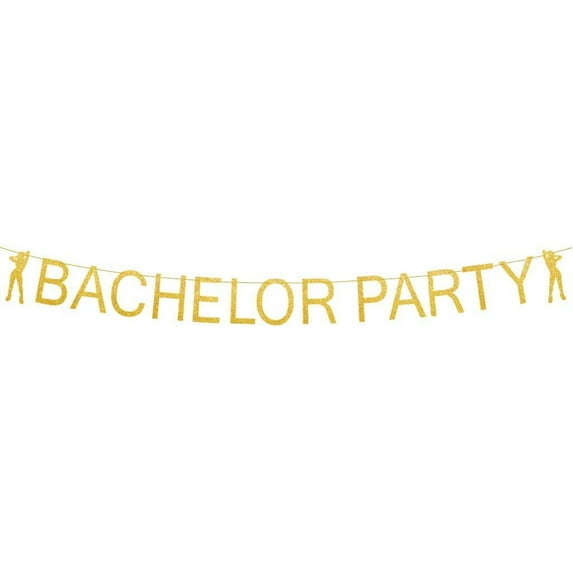 BroSash Bachelor Party Banner - Gold Sexy Stripper Bachelor Banner Bachelorette Party Decorations Naughty Wedding Decor