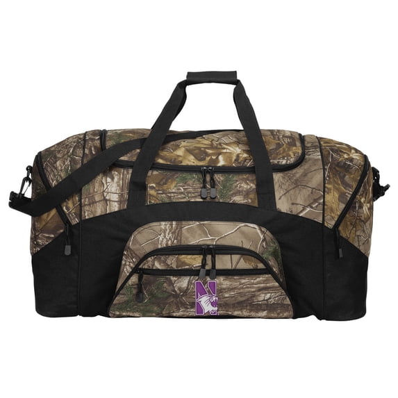Broad Bay Camo Northwestern Duffle Bag Or RealTree Camo Northwestern University Gym Bag
