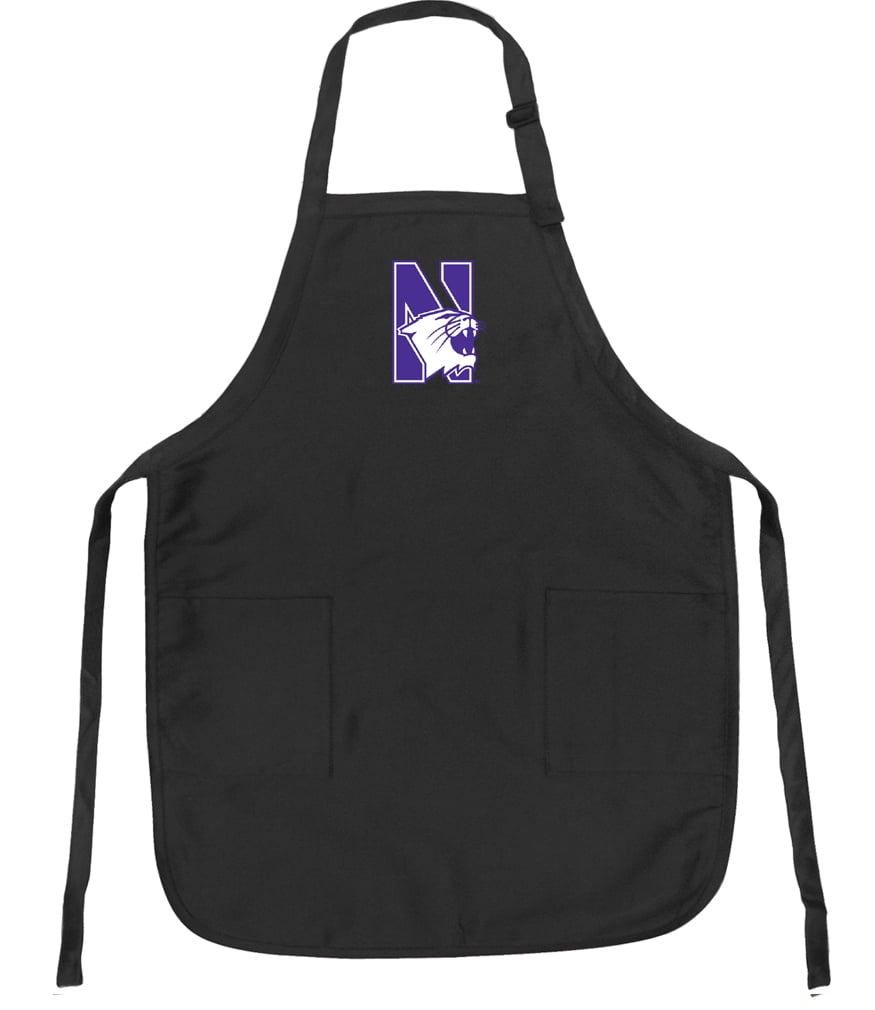 Broad Bay Northwestern Apron DELUXE Northwestern University APRONS for Men or Women - Grilling, Kitchen, or Tailgating