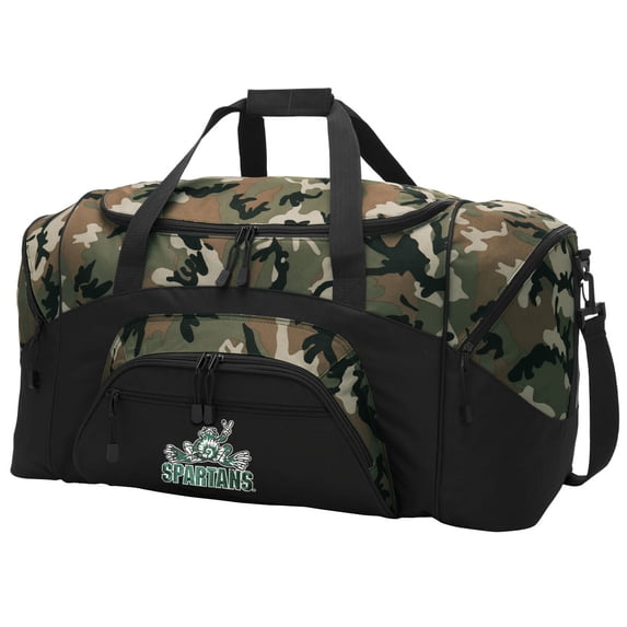 Broad Bay Peace Frog Michigan State CAMO Duffel Bag Michigan State GYM BAG