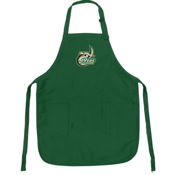 Broad Bay University of North Carolina Charlotte Apron Green UNCC UNC Charlotte Logo APRON for a Man or Woman - Grilling, Kitchen, or Tailgating