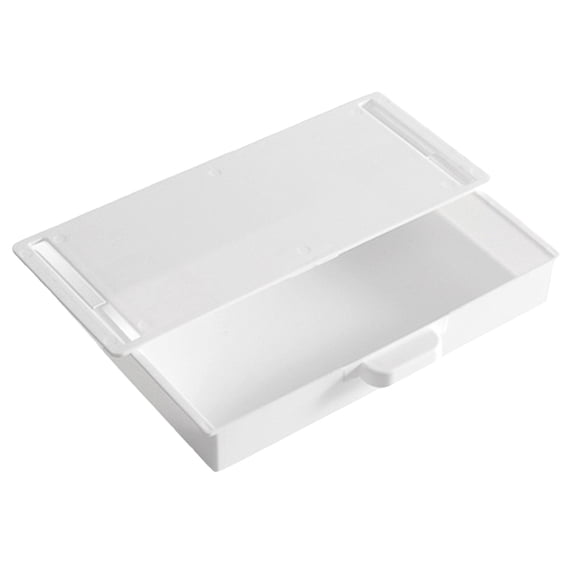 Broad Beneath Desk Compartment | Aetherz Elf-Adhesive Storage Drawer Plastic Hidden Drawer, Drawer with Handle Extendable Drawer Box, Secure Undermount Stationery Compartment - White - 1 Pc