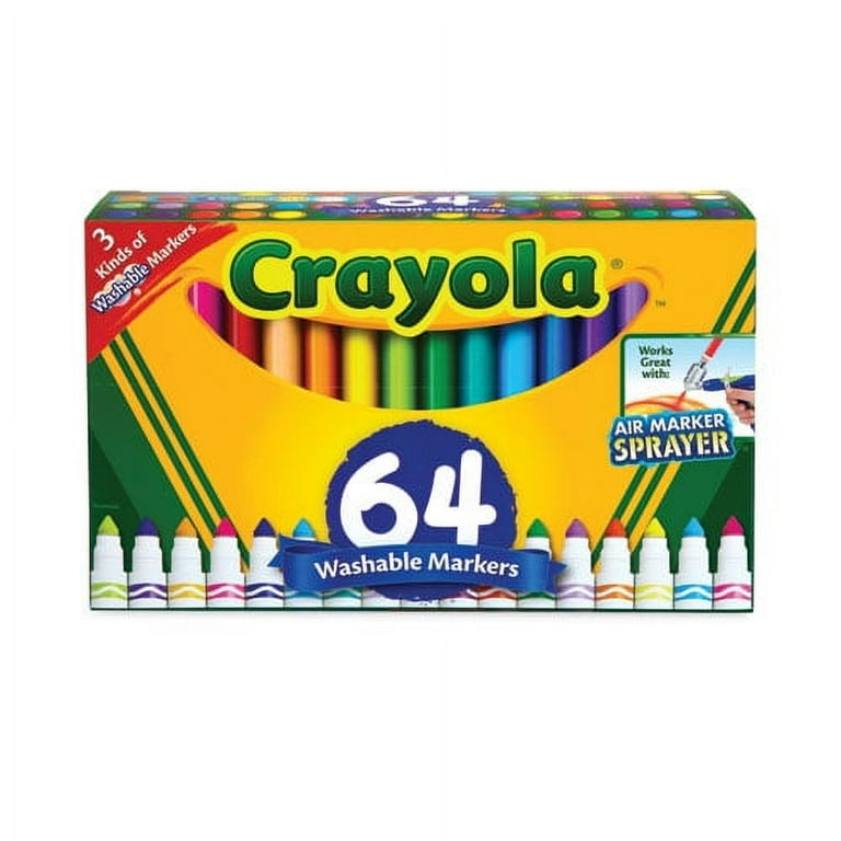 Broad Line Washable Markers, Broad Bullet Tip, Assorted Colors, 64/Set Broad Line Washable Markers, Broad Bullet Tip, Assorted Colors, 64/Set