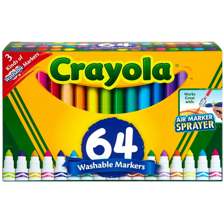 Broad Line Washable Markers, Broad Bullet Tip, Assorted Colors, 64/Set Broad Line Washable Markers, Broad Bullet Tip, Assorted Colors, 64/Set