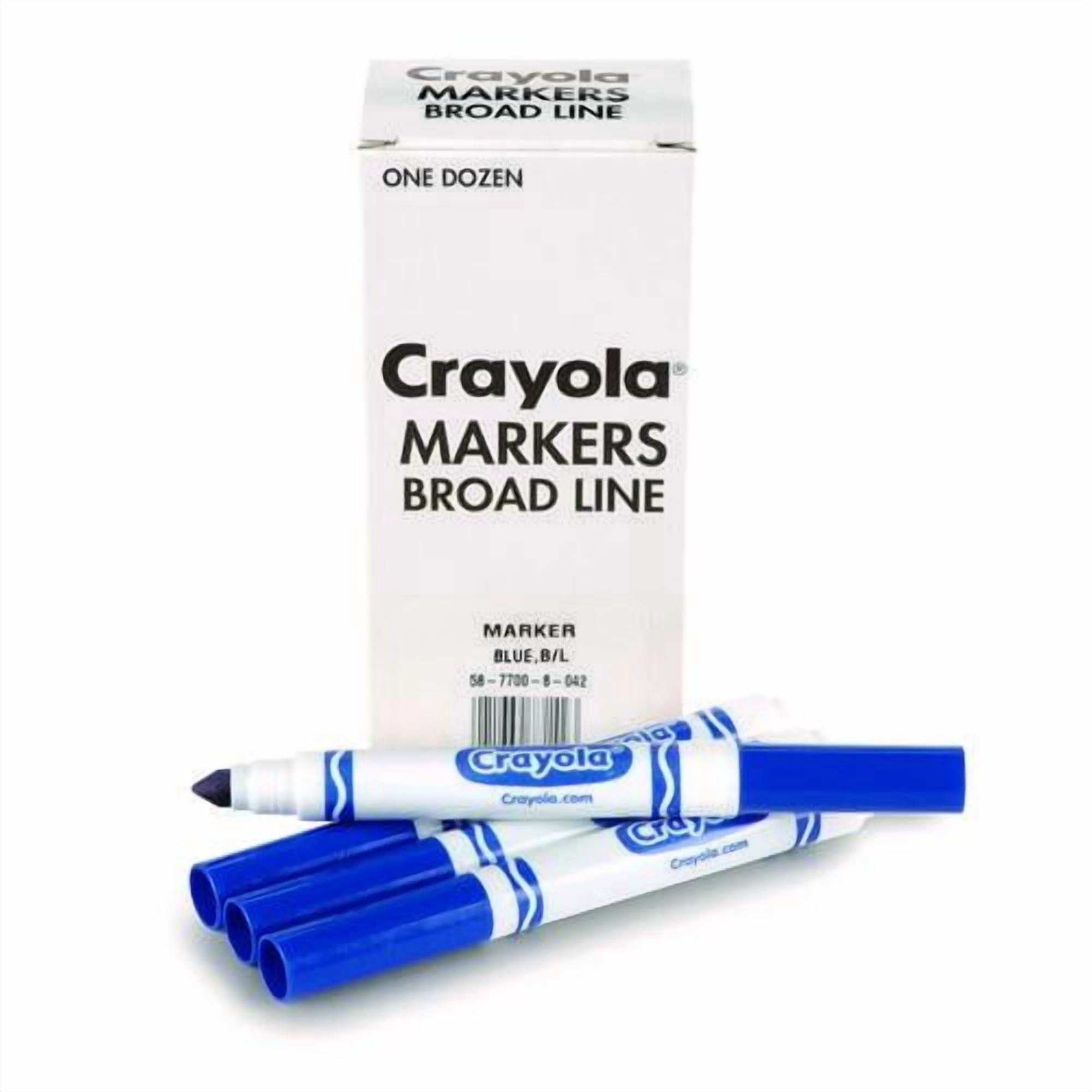Broad Line Washable Markers, Broad Bullet Tip, Blue, 12/box | Bundle of 10